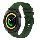 For Samsung Galaxy Gear Sport 20mm Wavy Dotted Solid-Color Silicone Watch Band(Army Green) - 1