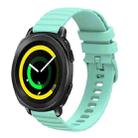 For Samsung Galaxy Gear Sport 20mm Wavy Dotted Solid-Color Silicone Watch Band(Teal Green) - 1