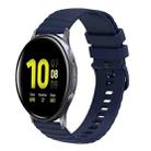For Samsung Galaxy Watch Active2 40mm/44mm 20mm Wavy Dotted Solid-Color Silicone Watch Band(Navy Blue) - 1