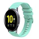 For Samsung Galaxy Watch Active2 40mm/44mm 20mm Wavy Dotted Solid-Color Silicone Watch Band(Teal Green) - 1