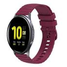 For Samsung Galaxy Watch Active2 40mm/44mm 20mm Wavy Dotted Solid-Color Silicone Watch Band(Wine Red) - 1