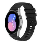 For Samsung Galaxy Watch 42mm 20mm Wavy Dotted Solid-Color Silicone Watch Band(Black) - 1