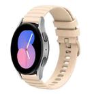 For Samsung Galaxy Watch 42mm 20mm Wavy Dotted Solid-Color Silicone Watch Band(Starlight Color) - 1