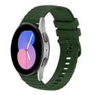 For Samsung Galaxy Watch 42mm 20mm Wavy Dotted Solid-Color Silicone Watch Band(Army Green) - 1