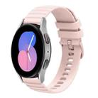 For Samsung Galaxy Watch 42mm 20mm Wavy Dotted Solid-Color Silicone Watch Band(Pink) - 1