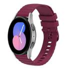 For Samsung Galaxy Watch 42mm 20mm Wavy Dotted Solid-Color Silicone Watch Band(Wine Red) - 1