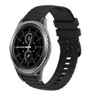 For Samsung Galaxy Gear S2 Classic 20mm Wavy Dotted Solid-Color Silicone Watch Band(Black) - 1