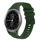 For Samsung Galaxy Gear S2 Classic 20mm Wavy Dotted Solid-Color Silicone Watch Band(Army Green) - 1