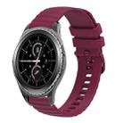 For Samsung Galaxy Gear S2 Classic 20mm Wavy Dotted Solid-Color Silicone Watch Band(Wine Red) - 1