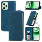 For Realme C35 Retro Skin Feel Magnetic Leather Phone Case(Blue) - 1