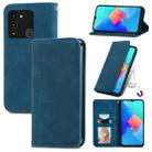 For Tecno Spark 8C Retro Skin Feel Magnetic Leather Phone Case(Blue) - 1