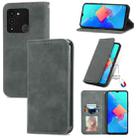 For Tecno Spark 8C Retro Skin Feel Magnetic Leather Phone Case(Gray) - 1