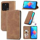 For Tecno Spark 8C Retro Skin Feel Magnetic Leather Phone Case(Brown) - 1
