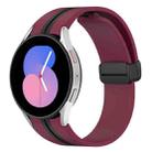 For Samsung Galaxy Watch 5 44mm Folding Magnetic Clasp Silicone Watch Band(Wine Red+Black) - 1