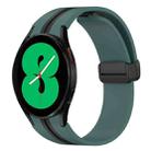 For Samsung Galaxy Watch 4 44mm Folding Magnetic Clasp Silicone Watch Band(Olive Green+Black) - 1