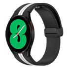 For Samsung Galaxy Watch 4 44mm Folding Magnetic Clasp Silicone Watch Band(Black+White) - 1