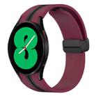 For Samsung Galaxy Watch 4 44mm Folding Magnetic Clasp Silicone Watch Band(Wine Red+Black) - 1