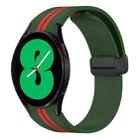 For Samsung Galaxy Watch 4 44mm Folding Magnetic Clasp Silicone Watch Band(Amy Green+Red) - 1