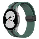 For Samsung Galaxy Watch 4 40mm Folding Magnetic Clasp Silicone Watch Band(Olive Green+Black) - 1