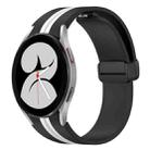 For Samsung Galaxy Watch 4 40mm Folding Magnetic Clasp Silicone Watch Band(Black+White) - 1