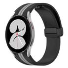 For Samsung Galaxy Watch 4 40mm Folding Magnetic Clasp Silicone Watch Band(Black+Grey) - 1