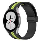 For Samsung Galaxy Watch 4 40mm Folding Magnetic Clasp Silicone Watch Band(Black+Lime Green) - 1