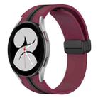 For Samsung Galaxy Watch 4 40mm Folding Magnetic Clasp Silicone Watch Band(Wine Red+Black) - 1