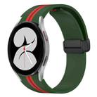 For Samsung Galaxy Watch 4 40mm Folding Magnetic Clasp Silicone Watch Band(Amy Green+Red) - 1