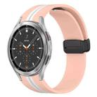 For Samsung Galaxy Watch 4 Classic 46mm Folding Magnetic Clasp Silicone Watch Band(Pink+White) - 1