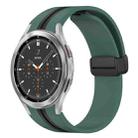 For Samsung Galaxy Watch 4 Classic 46mm Folding Magnetic Clasp Silicone Watch Band(Olive Green+Black) - 1