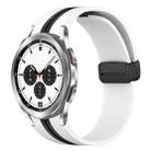 For Samsung Galaxy Watch 4 Classic 42mm Folding Magnetic Clasp Silicone Watch Band(White+Black) - 1