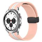 For Samsung Galaxy Watch 4 Classic 42mm Folding Magnetic Clasp Silicone Watch Band(Pink+White) - 1