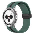 For Samsung Galaxy Watch 4 Classic 42mm Folding Magnetic Clasp Silicone Watch Band(Olive Green+Black) - 1