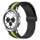 For Samsung Galaxy Watch 4 Classic 42mm Folding Magnetic Clasp Silicone Watch Band(Black+Lime Green) - 1