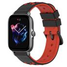 For Amazfit GTS 3 20mm Two-Color Porous Silicone Watch Band(Black+Red) - 1