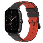 For Amazfit GTS 2E 20mm Two-Color Porous Silicone Watch Band(Black+Red) - 1