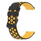 For Amazfit GTS 2E 20mm Two-Color Porous Silicone Watch Band(Black+Yellow) - 2