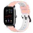For Amazfit GTS 2 Mini 20mm Two-Color Porous Silicone Watch Band(Pink+White) - 1