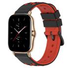 For Amazfit GTS 2 20mm Two-Color Porous Silicone Watch Band(Black+Red) - 1