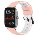 For Amazfit GTS 20mm Two-Color Porous Silicone Watch Band(Pink+White) - 1