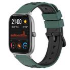 For Amazfit GTS 20mm Two-Color Porous Silicone Watch Band(Olive Green+Black) - 1