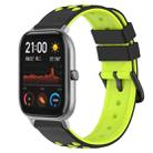 For Amazfit GTS 20mm Two-Color Porous Silicone Watch Band(Black+Lime Green) - 1