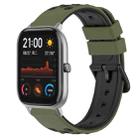 For Amazfit GTS 20mm Two-Color Porous Silicone Watch Band(Army Green + Black) - 1