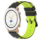 For Amazfit GTR 42mm 20mm Two-Color Porous Silicone Watch Band(Black+Lime Green) - 1