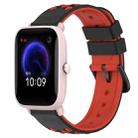 For Amazfit Pop Pro 20mm Two-Color Porous Silicone Watch Band(Black+Red) - 1