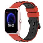 For Amazfit Pop Pro 20mm Two-Color Porous Silicone Watch Band(Red+Black) - 1