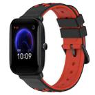 For Amazfit Pop 20mm Two-Color Porous Silicone Watch Band(Black+Red) - 1