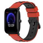 For Amazfit Pop 20mm Two-Color Porous Silicone Watch Band(Red+Black) - 1