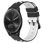 For Garmin Vivomove Sport 20mm Two-Color Porous Silicone Watch Band(Black+White) - 1