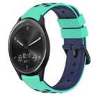 For Garmin Vivomove Sport 20mm Two-Color Porous Silicone Watch Band(Lime Green+Blue) - 1